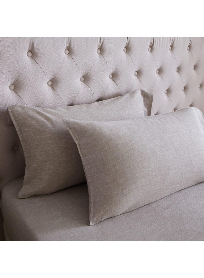 HOMICIA Stonewashed Cotton/Linen Sheets Set King, 4 PC Breathable and Skin-Friendly Bedding Set - Image 5